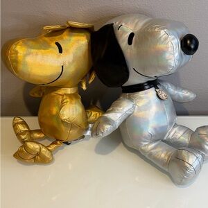 Charming Gold and Silver Plush Dog Pair- 75th Anniversary Stuffies.